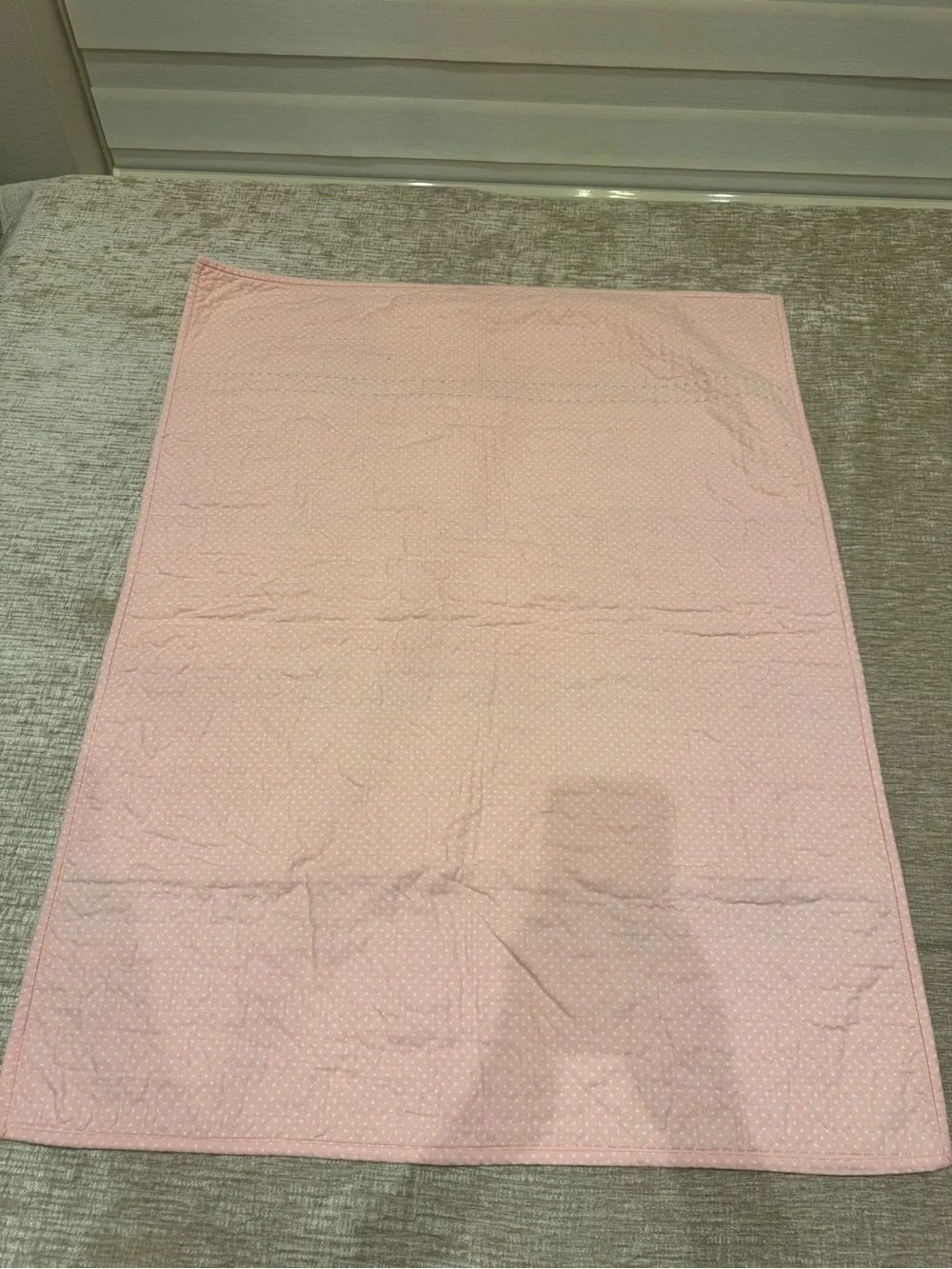 Vintage Handmade Baby Quilt Pink And Teal Floral 27x 35